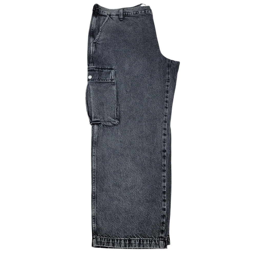 Madewell Low-Slung Straight Cargo Jeans Faded Black Baggy Slouchy Women’s W33P - Picture 6 of 17